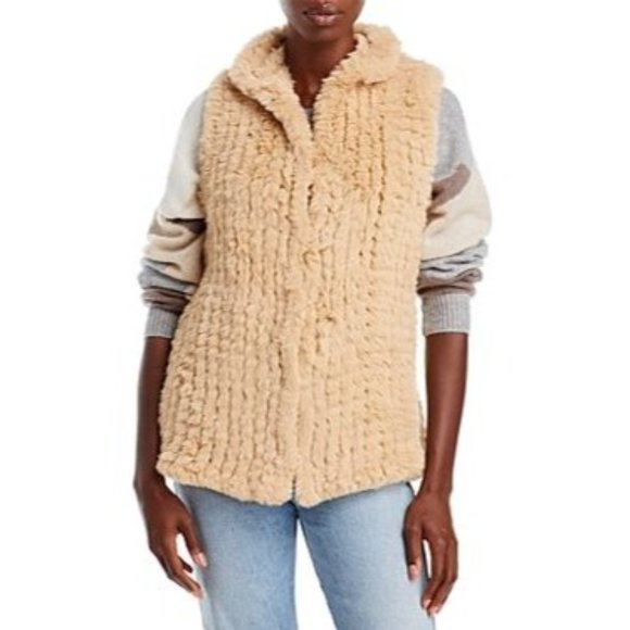 AQUA Faux Fur Vest in Camel - Small NWT - Picture 1 of 3